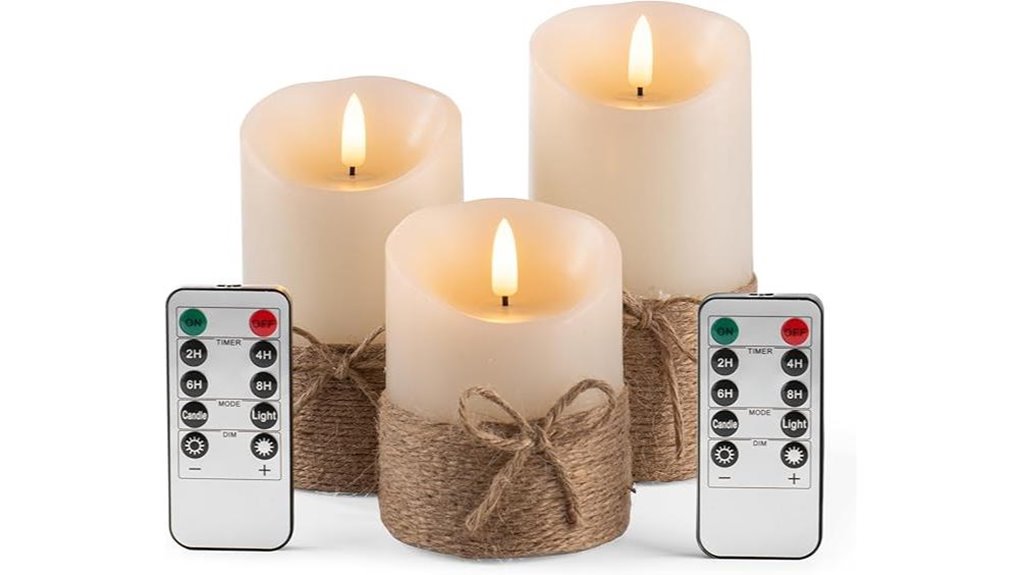 flameless pillar candles ivory