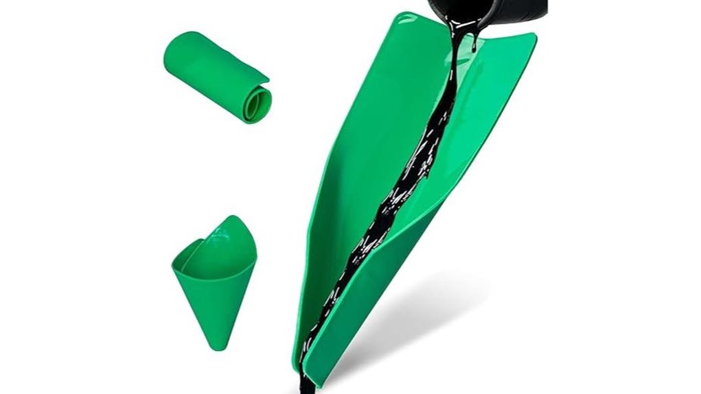 flexible foldable funnel for automotive use