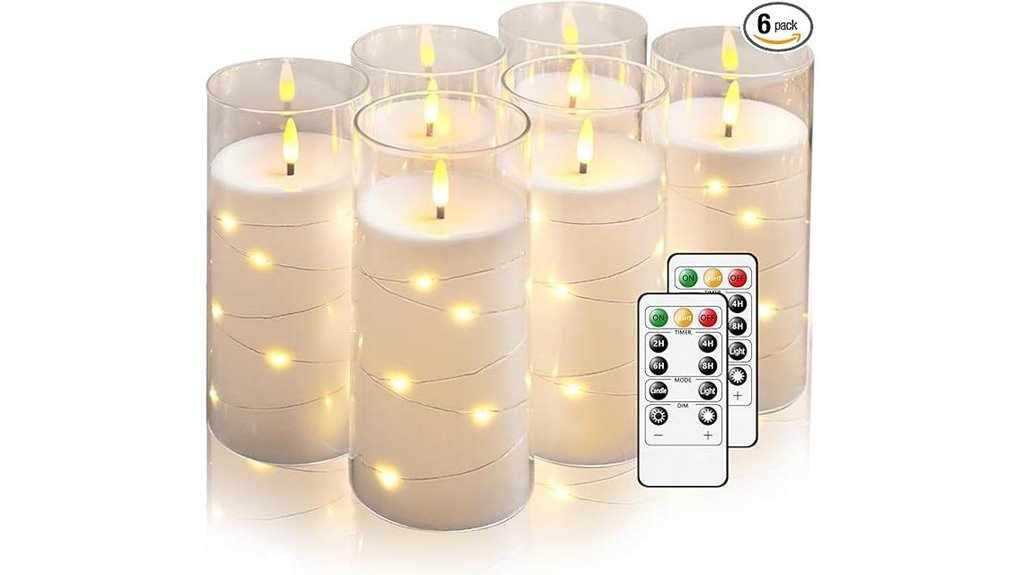 flickering flameless candle set