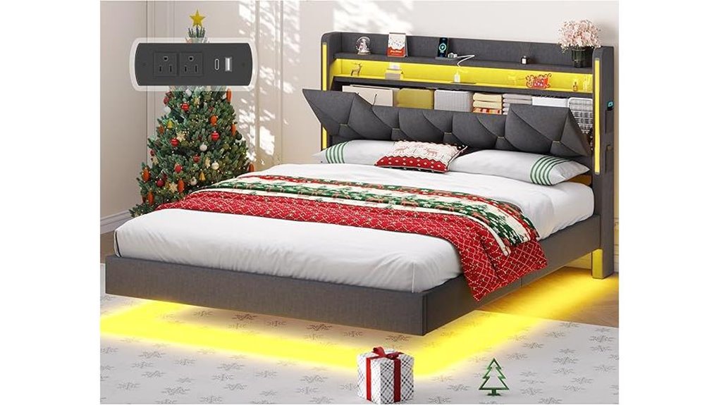 floating queen storage led