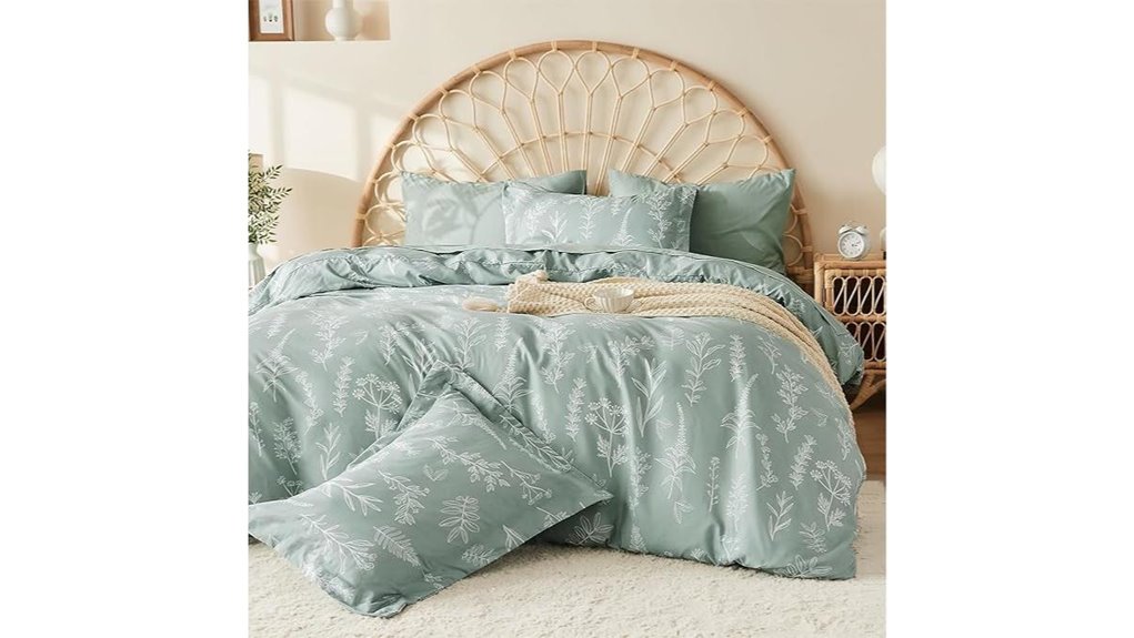 floral green duvet set