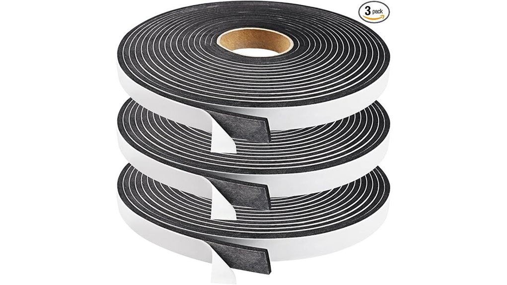 foam weatherstrip 1 2in 1 8in rolls