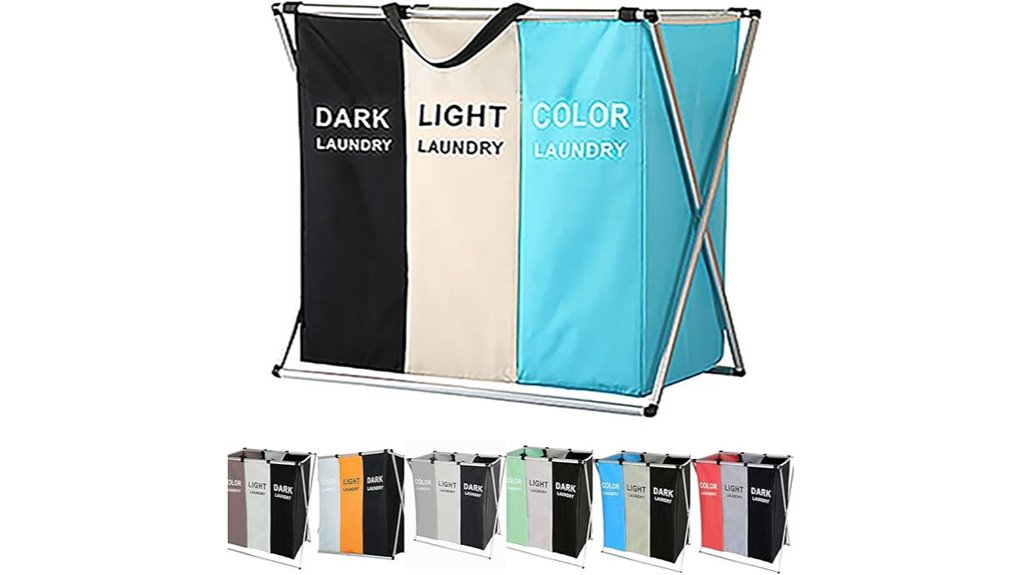 foldable 3 section aluminum hamper