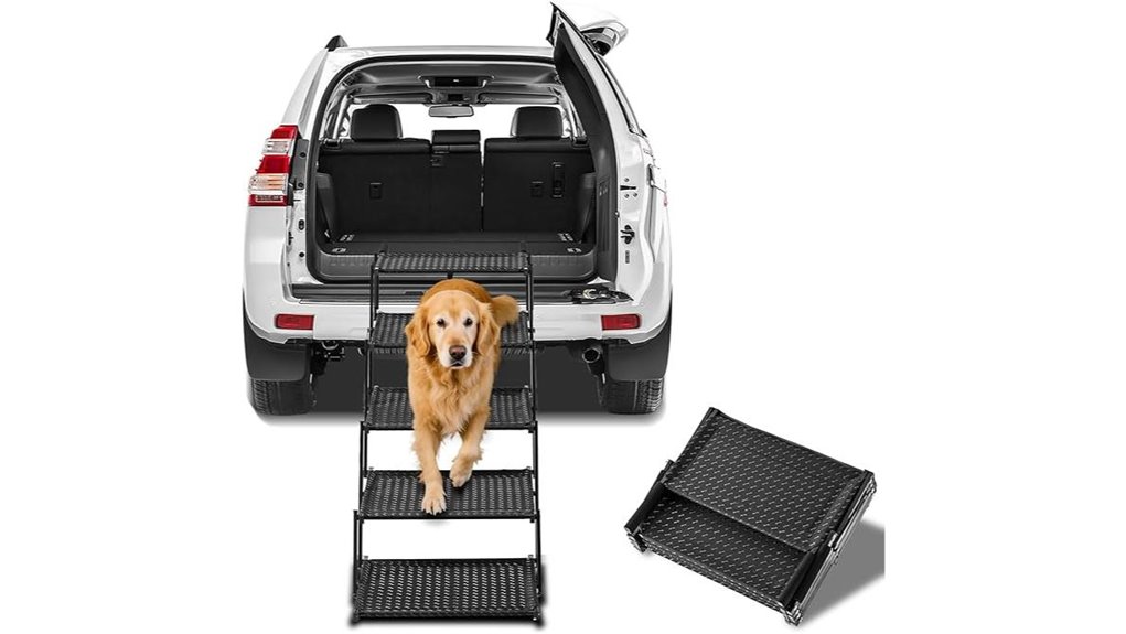 foldable 5 step dog stairs