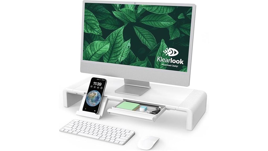 foldable white monitor drawer