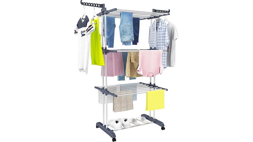 folding four tier stainless steel