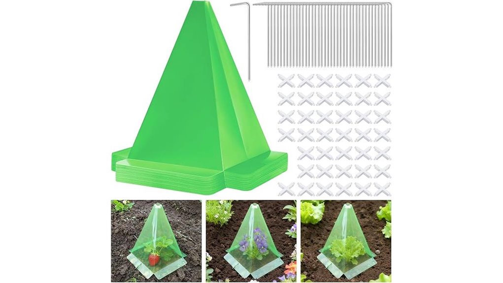 forty green plant cloches