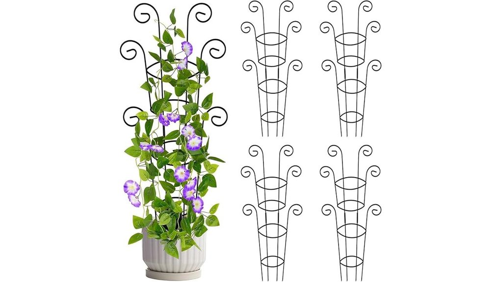 four 30 inch metal trellises