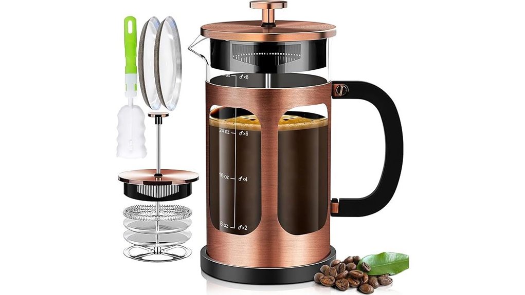 four filter copper french press
