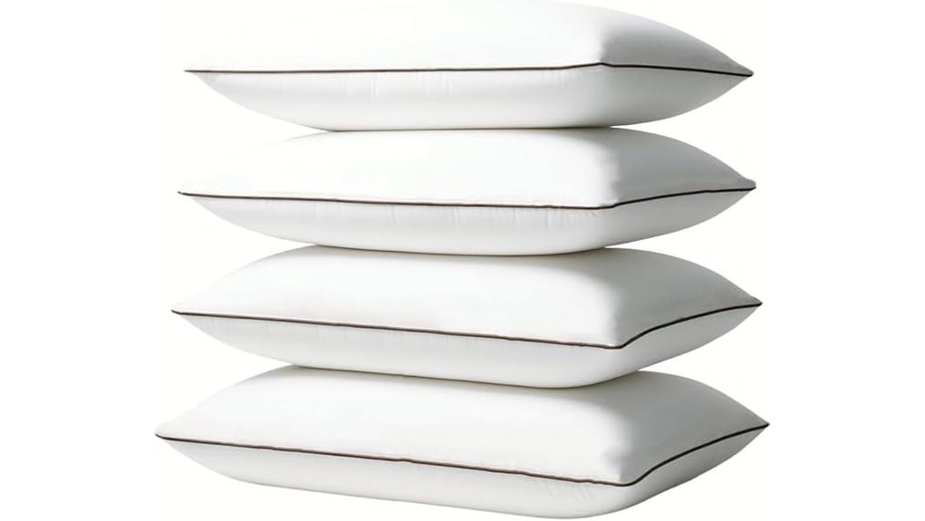 four hypoallergenic queen pillows