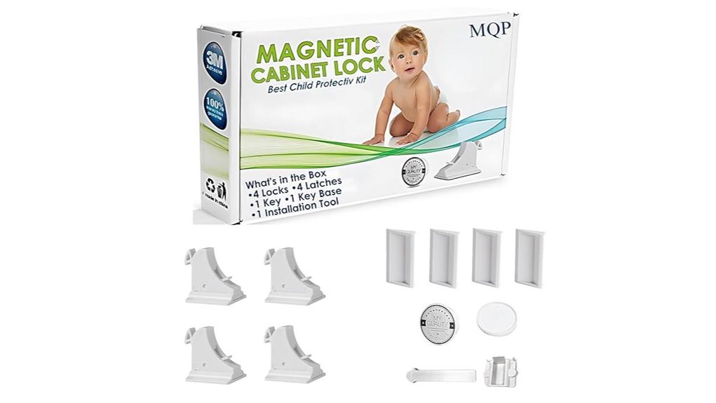 four pack magnetic cabinet locks