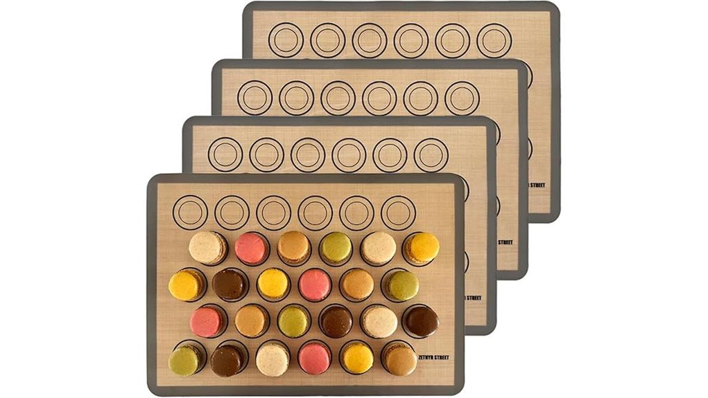 four pack silicone macaron mats