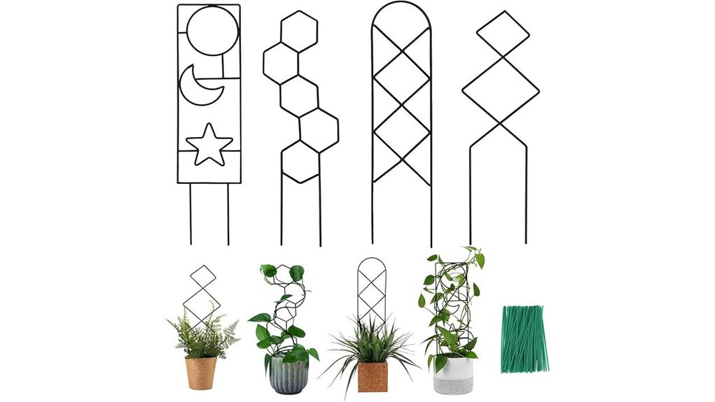 four pattern metal trellis lattice