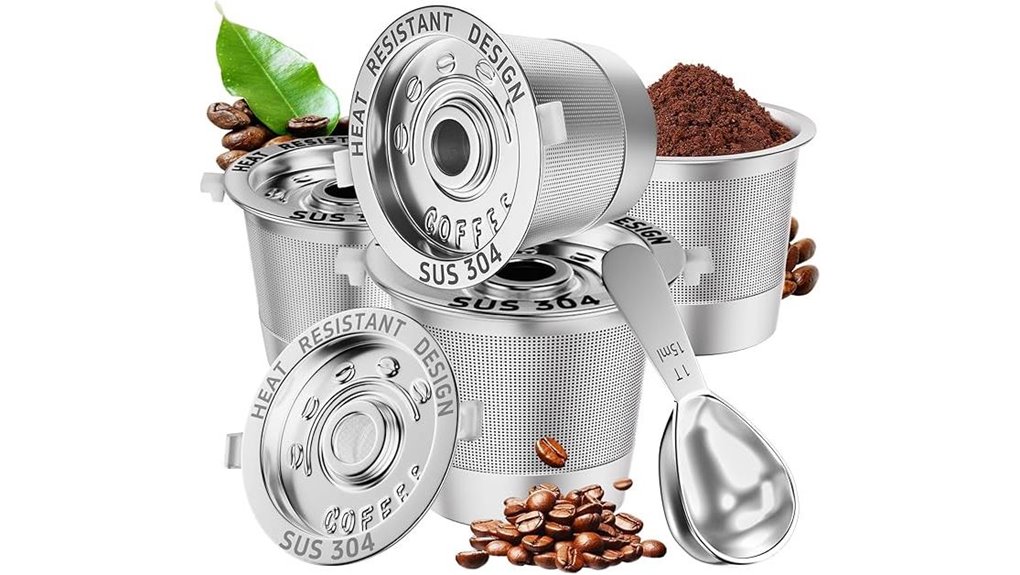 four reusable k cup pods