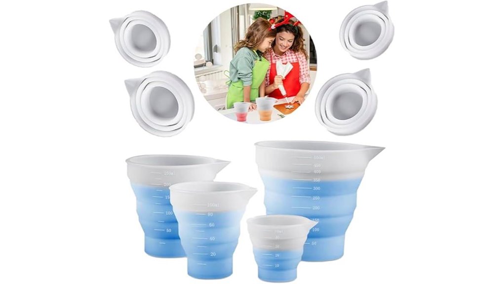 four silicone measuring cups