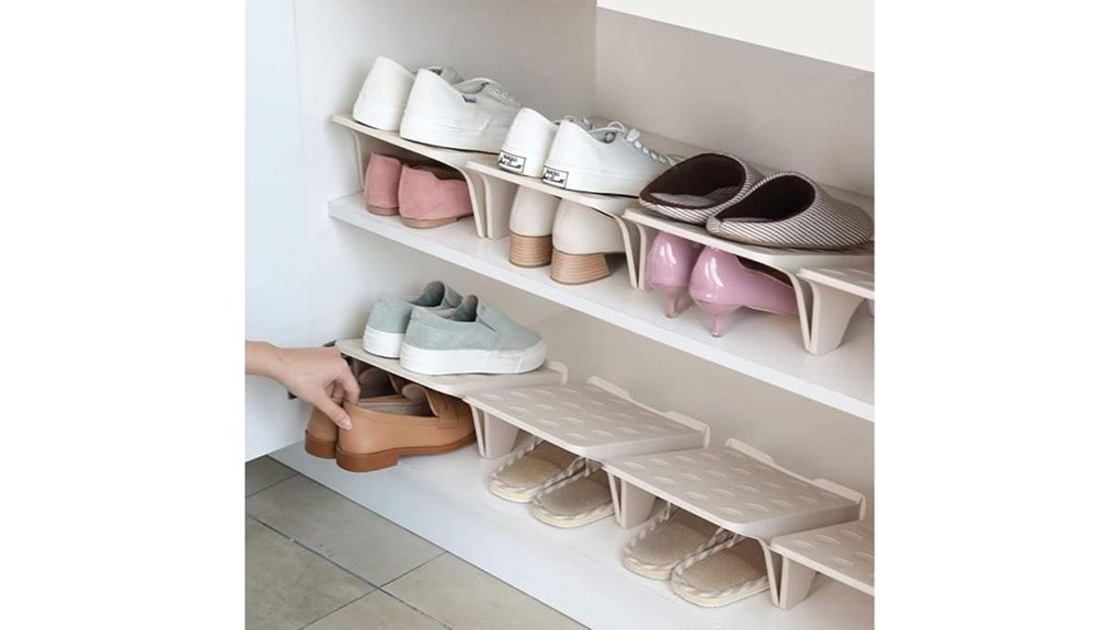 four unit double layer shoe organizer