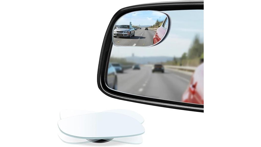 frameless wide angle blind mirrors
