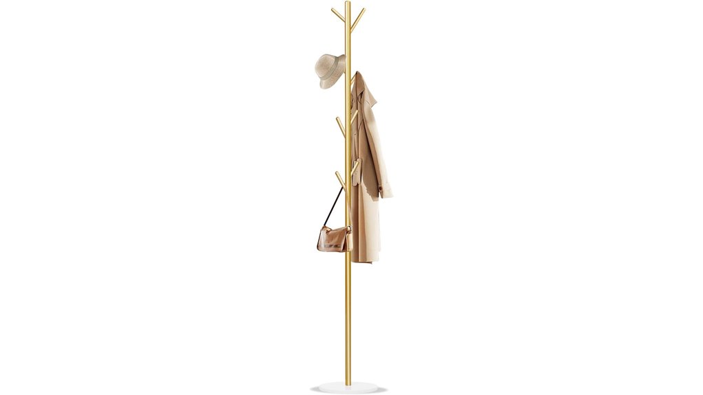 freestanding marble 8 hook rack