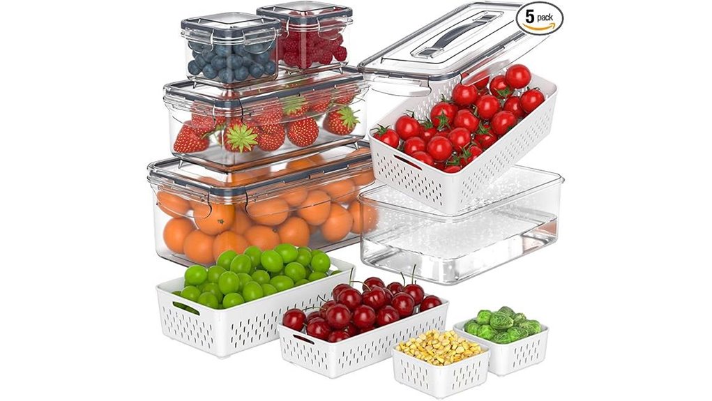 fruit storage containers with removable colander