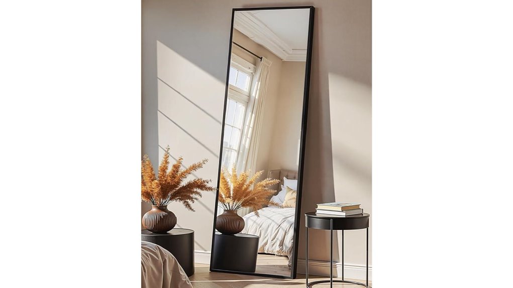full length black aluminum mirror
