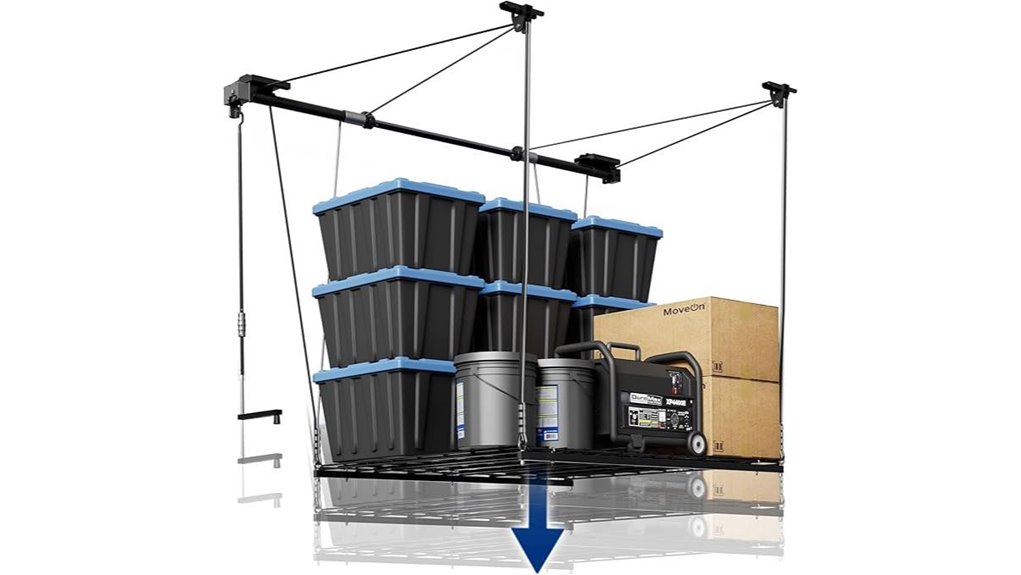 garage overhead storage rack 300 lbs capacity
