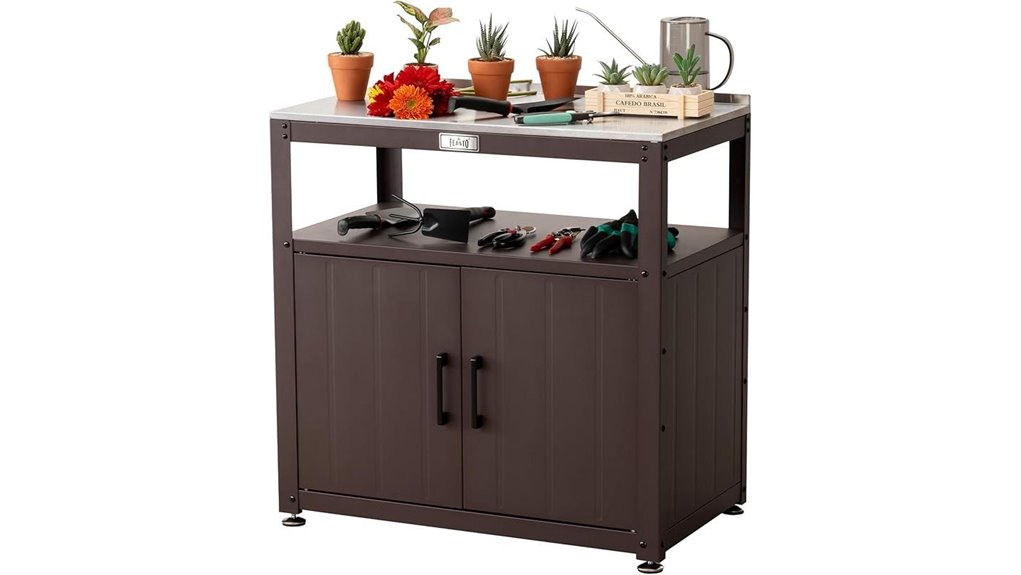 garden potting bench storage