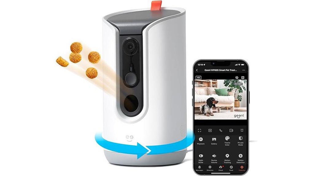 geeni pet treat dispenser camera