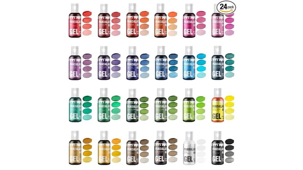 gel food coloring set 24 colors