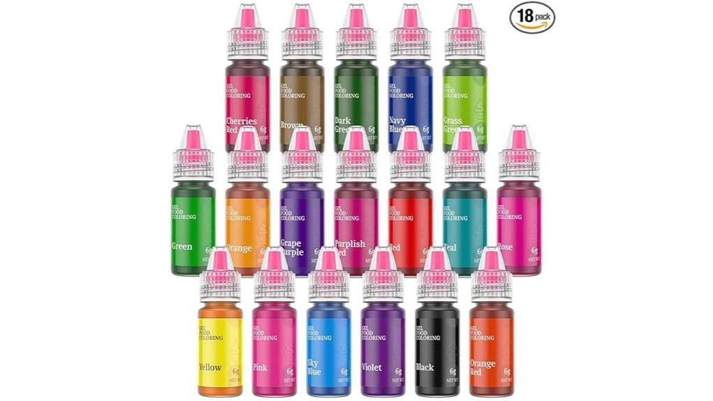 gel food coloring set for baking 6g bottles