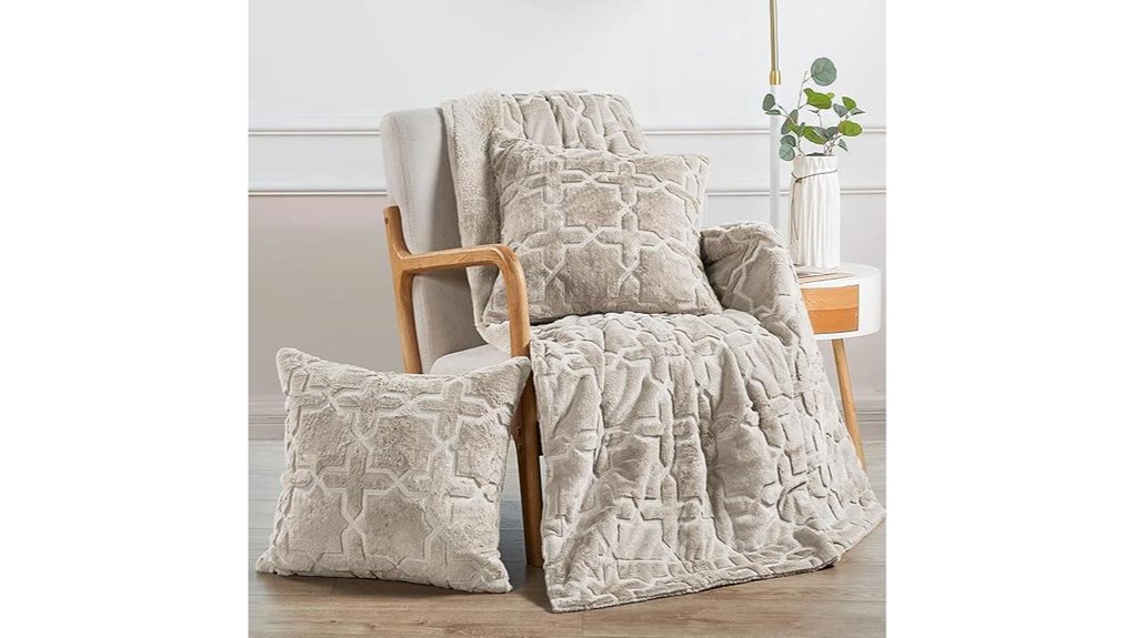 geometric faux fur set