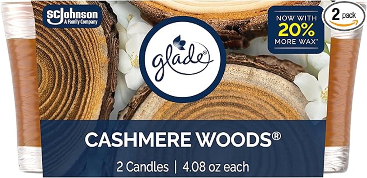 glade 1 wick 2 pack cashmerewoods