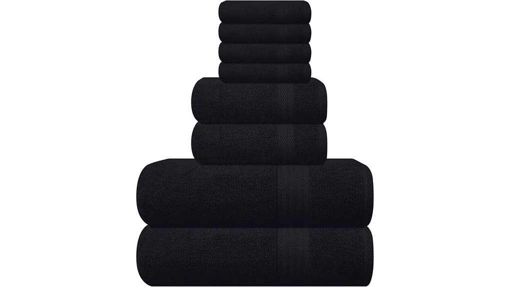 glamburg 8 piece black cotton