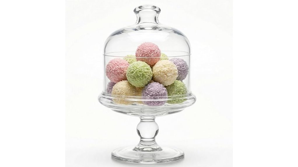 glass cake stand with dome