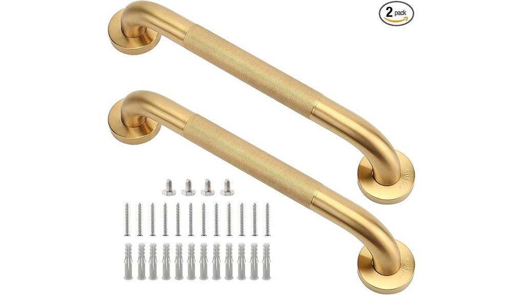 gold 16 inch grab bars