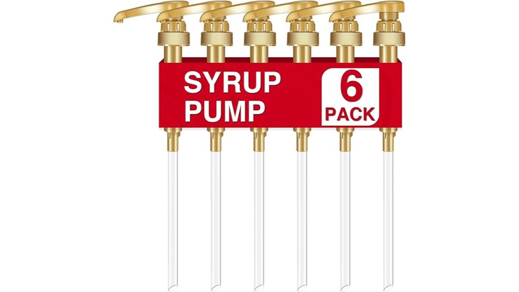 gold coffee syrup pump