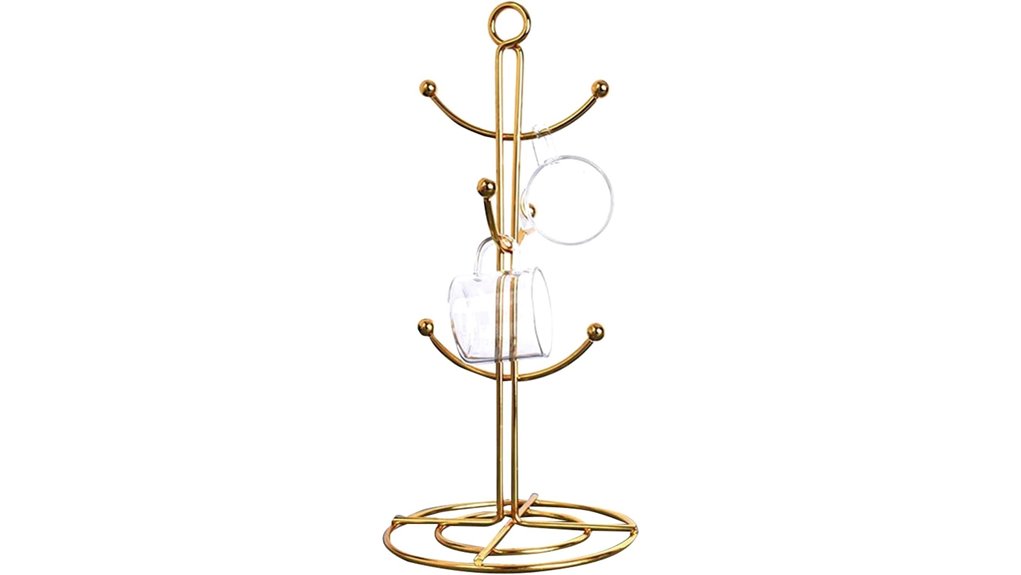 gold countertop mug tree holder