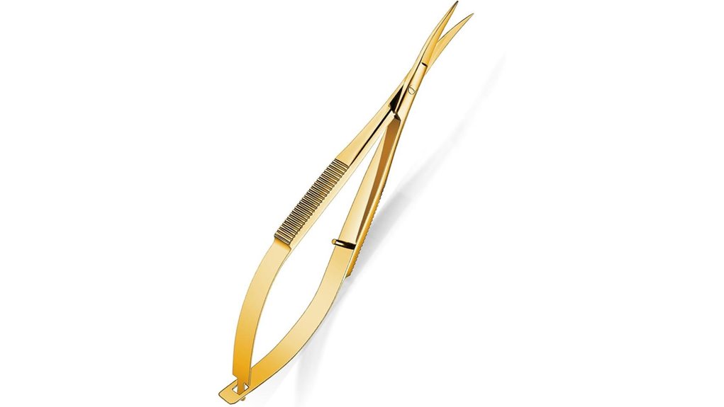 gold curved stainless scissors