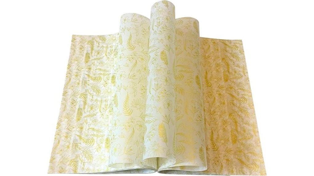gold floral wax wrap