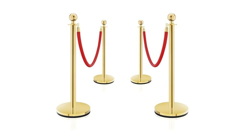 gold stanchion velvet rope