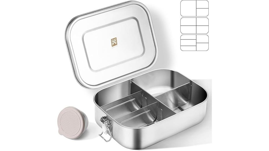 goldenkey stainless 5 compartment bento