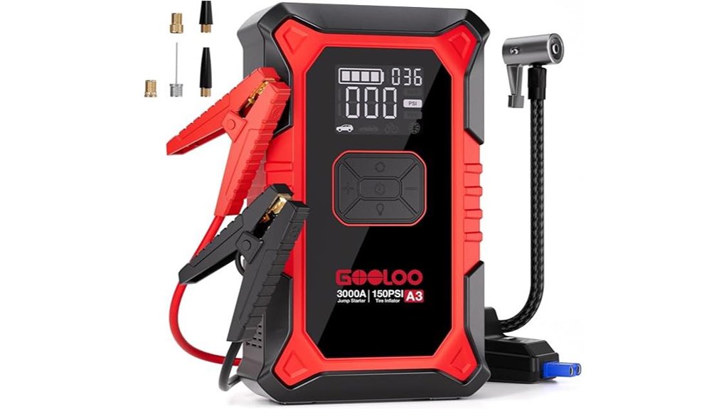 gooloo 3000a jumpstarter inflator