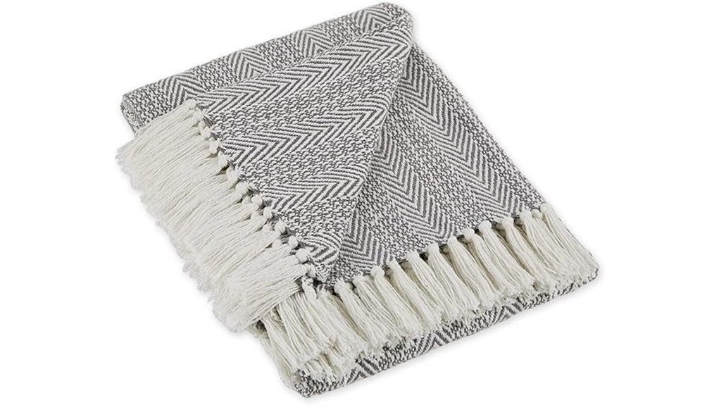 gray cotton herringbone blanket