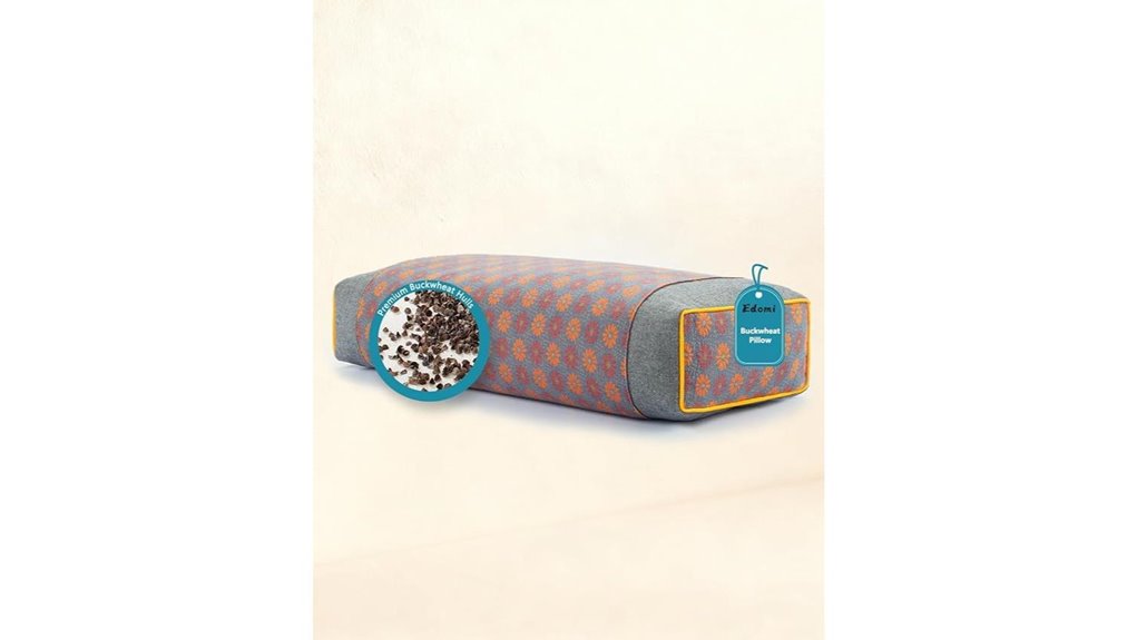 gray floral buckwheat pillow