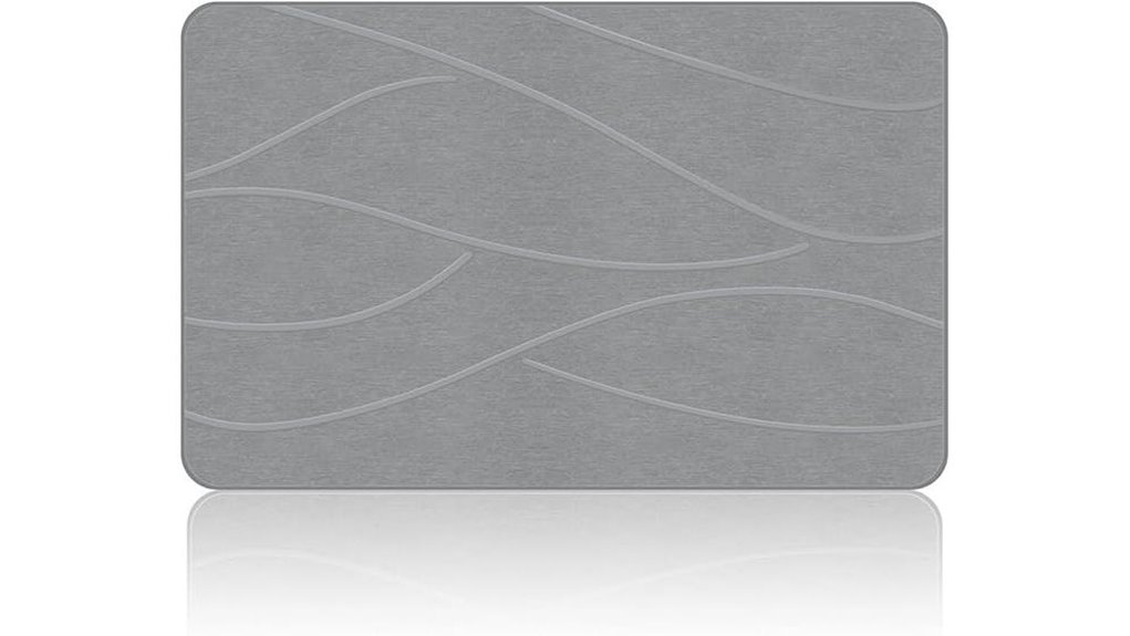 gray non slip diatomite mat
