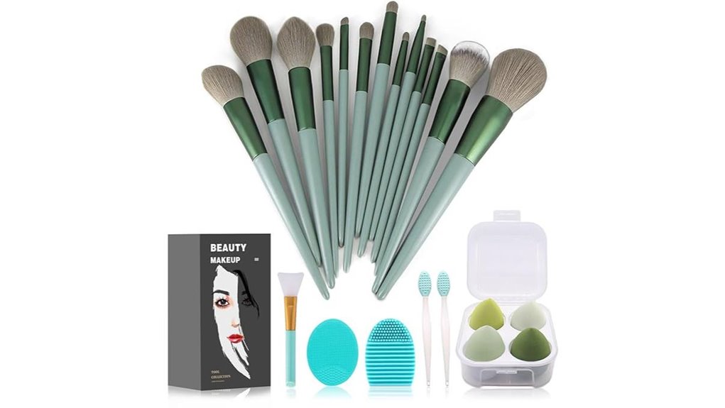 green 22 piece brush set