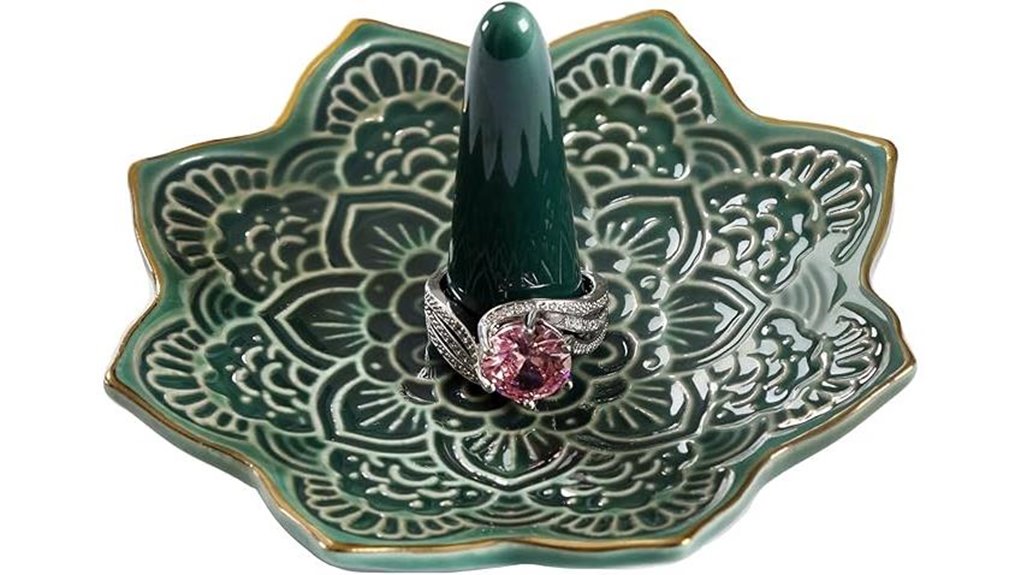 green ceramic mandala dish