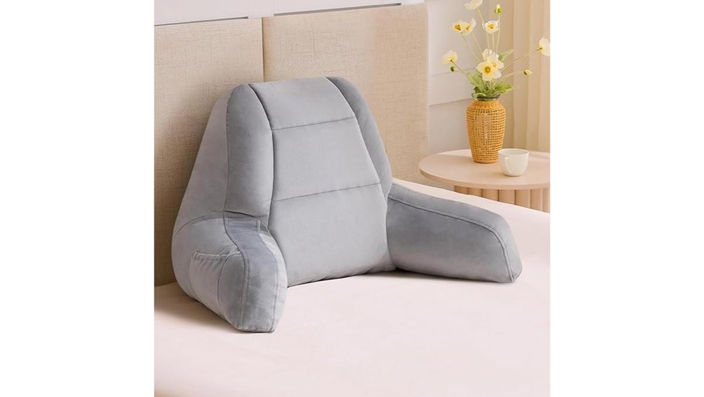 grey 18 inch arm pillow