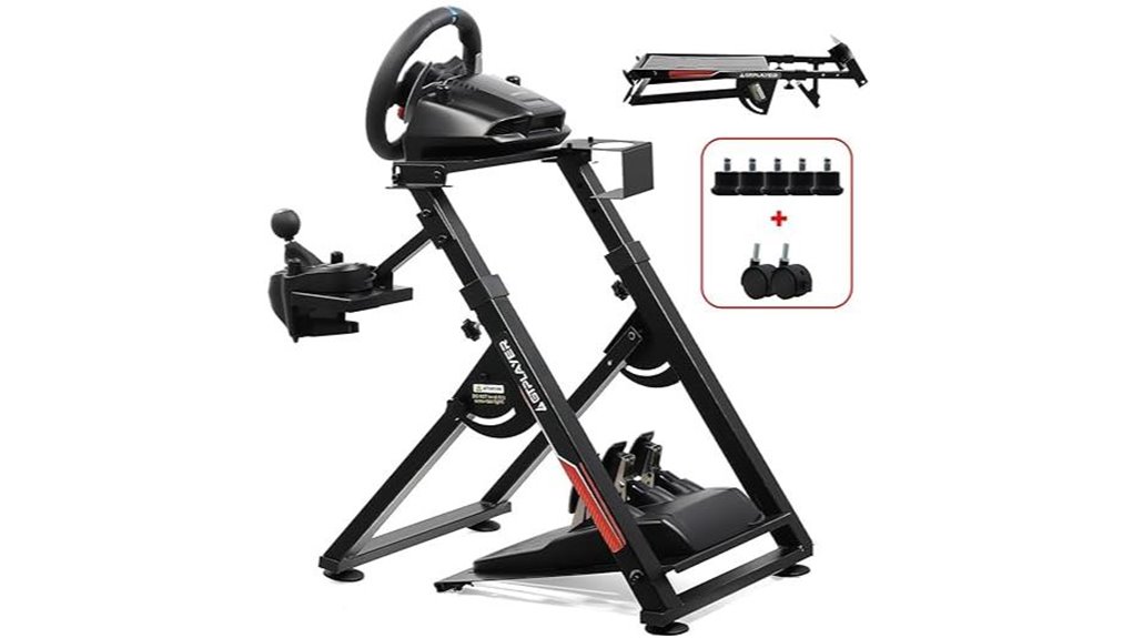 gt racing wheel stand with cup holder