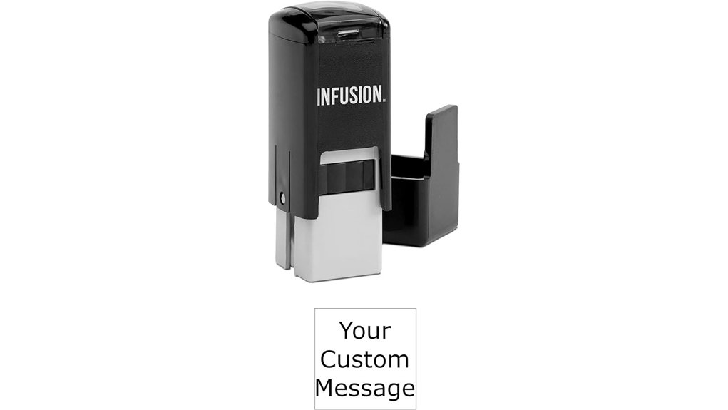 half inch self inking rubber stamp