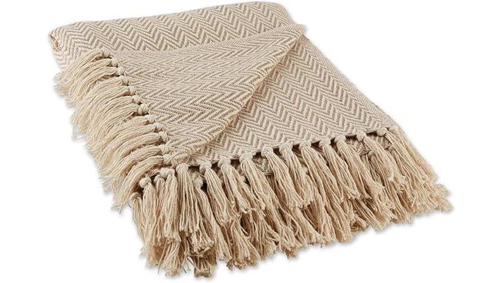 handloomed stone chevron throw